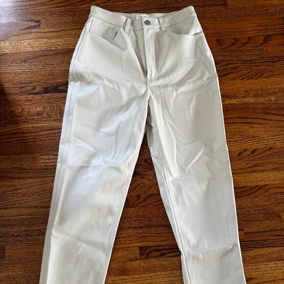 Cream Vegan Leather Pants - Gentle Fawn - Picture 1 of 4